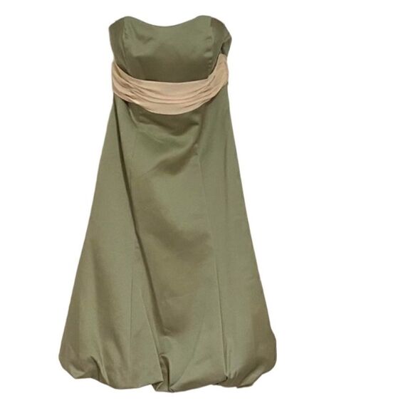 Alfred Angelo Size 4 Strapless Dress Celadon Champagne Gown - Picture 1 of 10